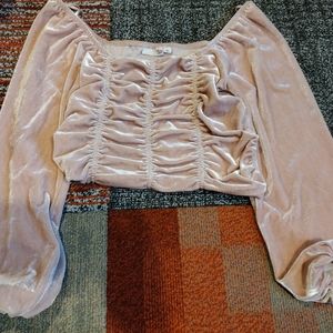 Pink Velvet Crop Top